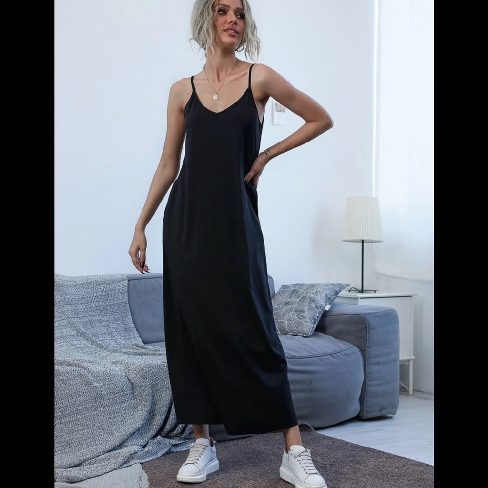 NWOT Slant pocket solid cami dress - Picture 5 of 9